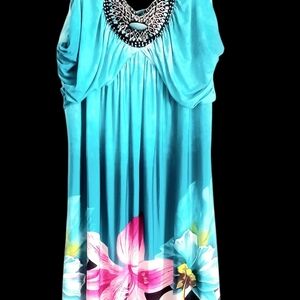 VENUS Blue Embellished Sleeveless Blouse